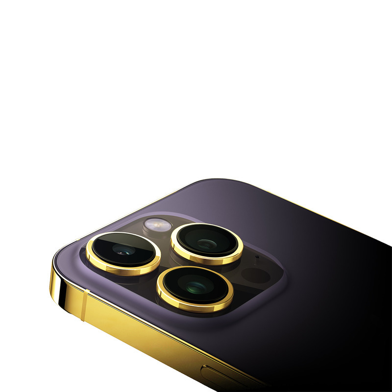 Caviar Luxury 24k Gold Customized iPhone 14 Pro Gold Frame 512 GB Purple, UAE Version